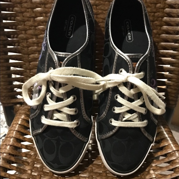 COACH Multi Pattern Black Signature C Sneakers 10B - Picture 3 of 8